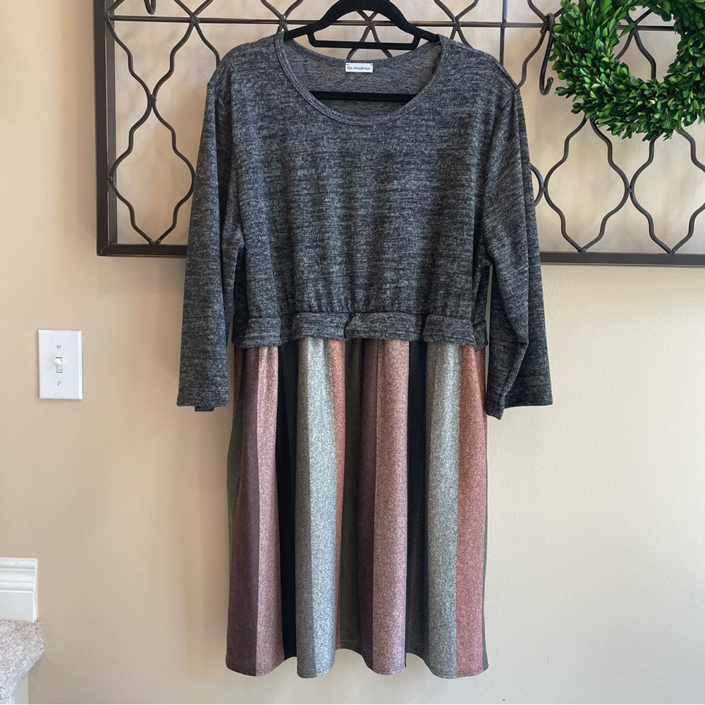 Knit dress with 3/4 sleeves NWOT 2XL